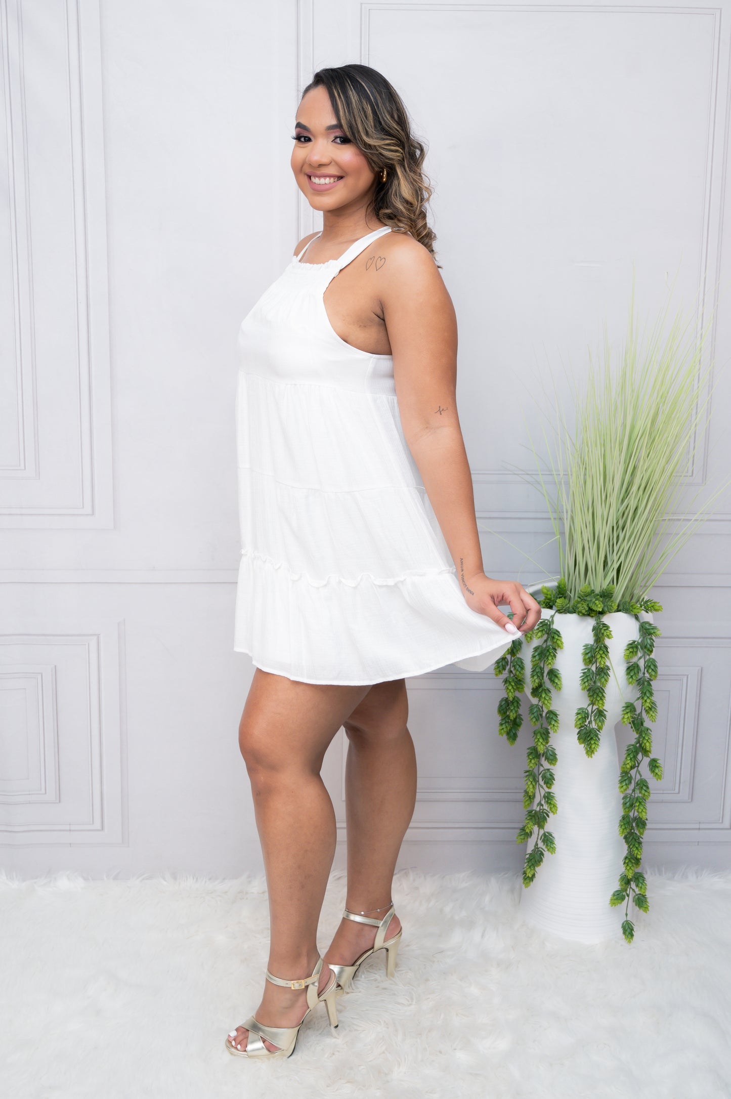 White Flare Dress