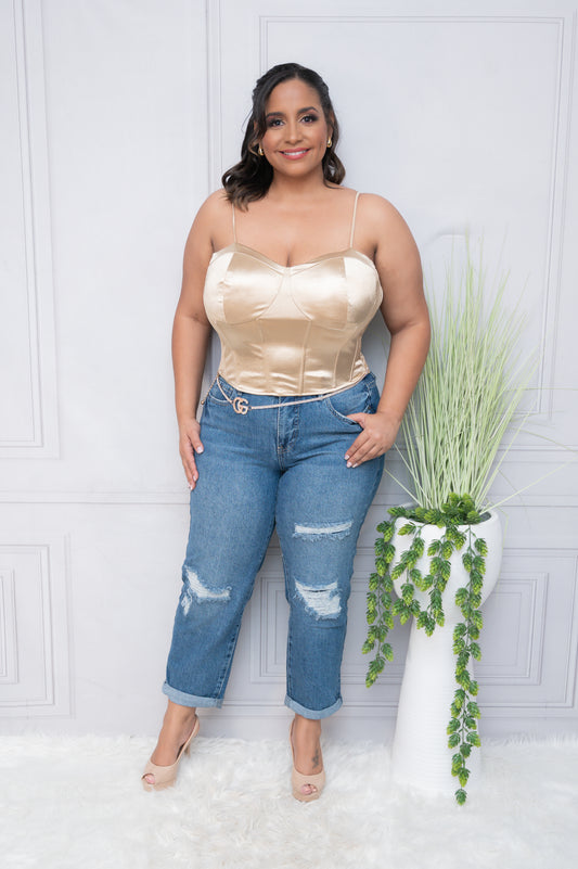 Champagne Corset Top
