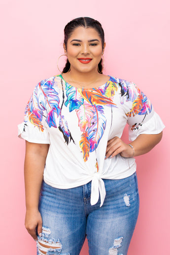 Front Tie Leaf Top