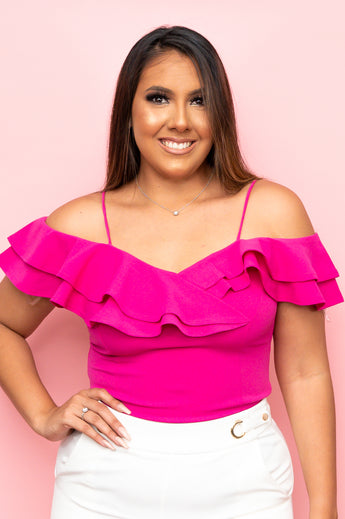 Fuchsia Scuba Crepe Top
