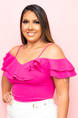Fuchsia Scuba Crepe Top
