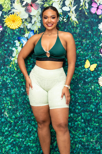 Mint Shine High Waisted Biker Shorts
