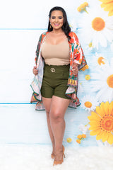 Olive Belted Shorts
