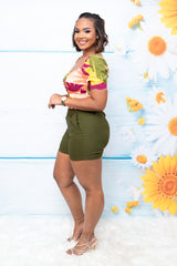 Olive Belted Shorts