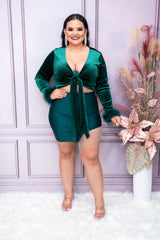 Green Mini Skirt with Fringe