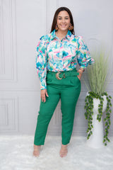 Green Belted Pants