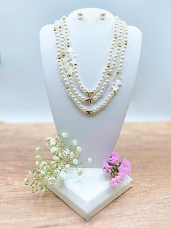 Pearl Initial Choker Necklace Set